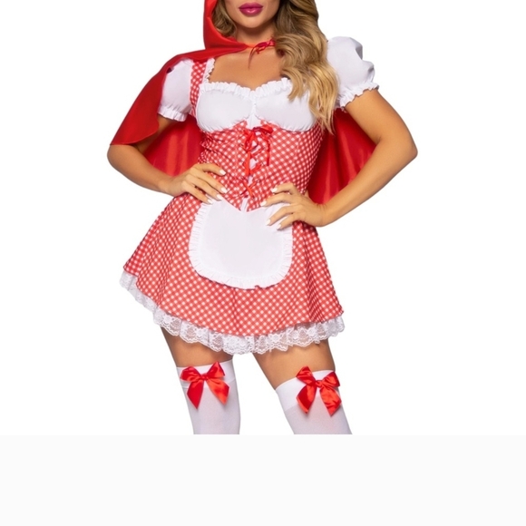 Red and White Little Red Riding Hood Costume - Picture 1 of 4